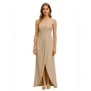Kleinfeld Chiffon Bridesmaid dress  CAPUCCINO